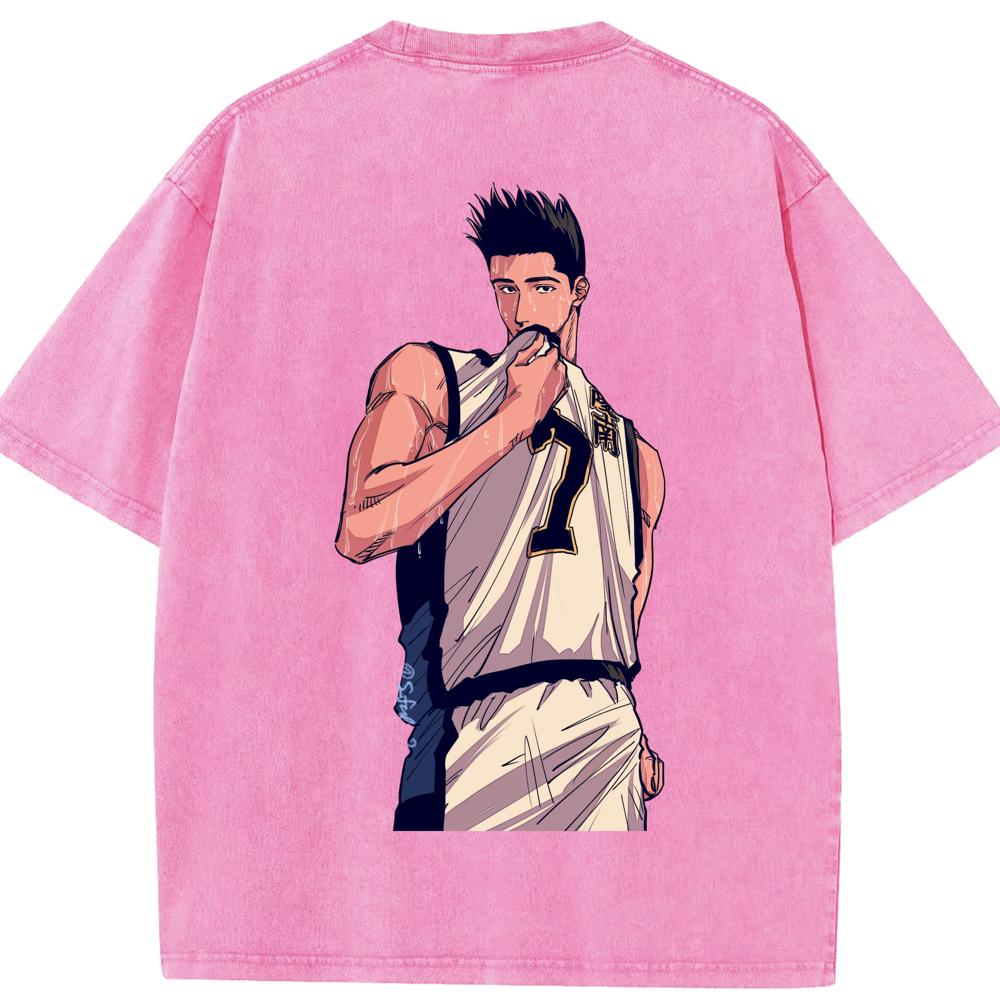 SLAM DUNK／スラムダンク 綿100% ヴィンテージ風 半袖Tシャツ（背面プリント）